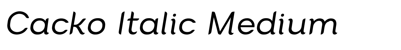 Cacko Italic Medium